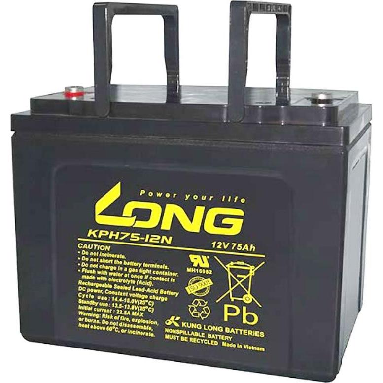 Thumbnail - Kung Long, Batterieladegerät, Akku passend für Vermeiren Carpo 4, 12V 75Ah 2 Stück für 24V Elektromobil E Scooter AGM (1...