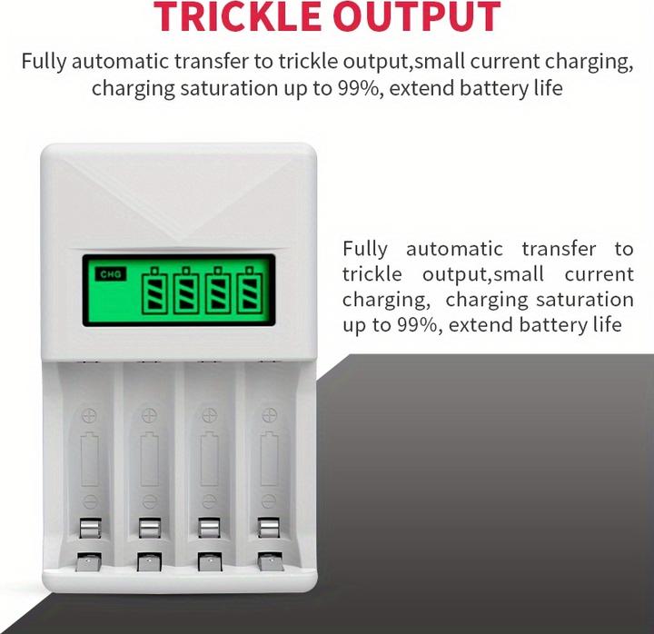 Produktbild PhoneLook Schnellladegerät 4-fach mit LCD-Display für AA/AAA Batterien (AA, AAA)