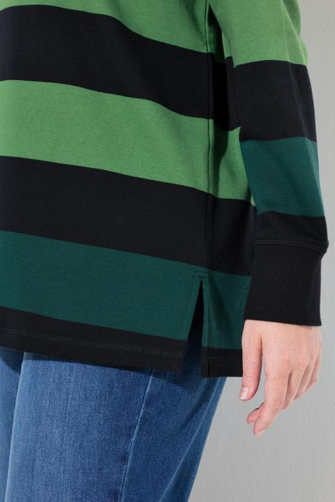 Produktbild Ulla Popken Sweatshirt, Streifen, Stehkragen, Langarm (42, 44)