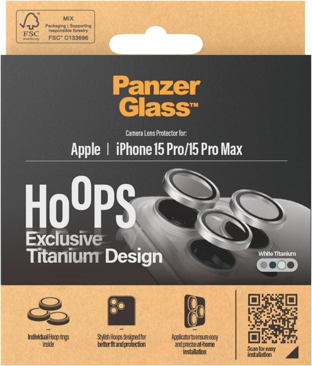 Immagine prodotto PanzerGlass Protezione dell'obiettivo della fotocamera Hoops (1 Pezzo/i, Apple iPhone 15 Pro Max, Apple iPhone 15 Pro)
