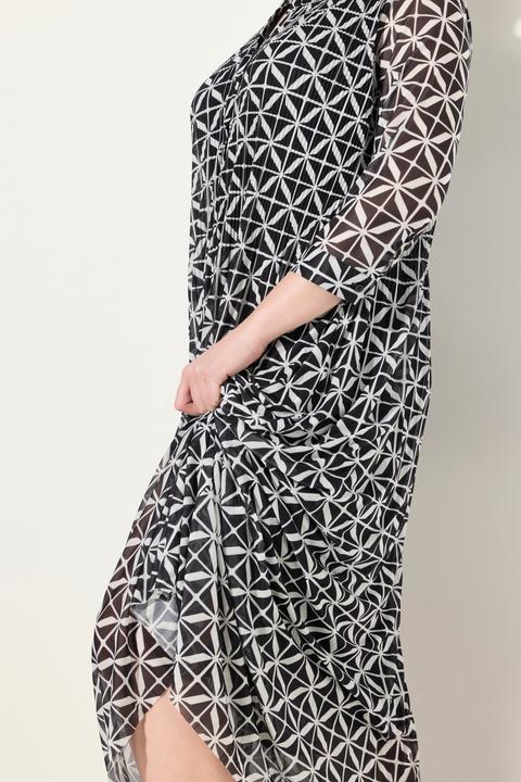 Image du produit Ulla Popken Robe maxi en mesh, doublée. Décolleté rond et manches 3/4. (46)