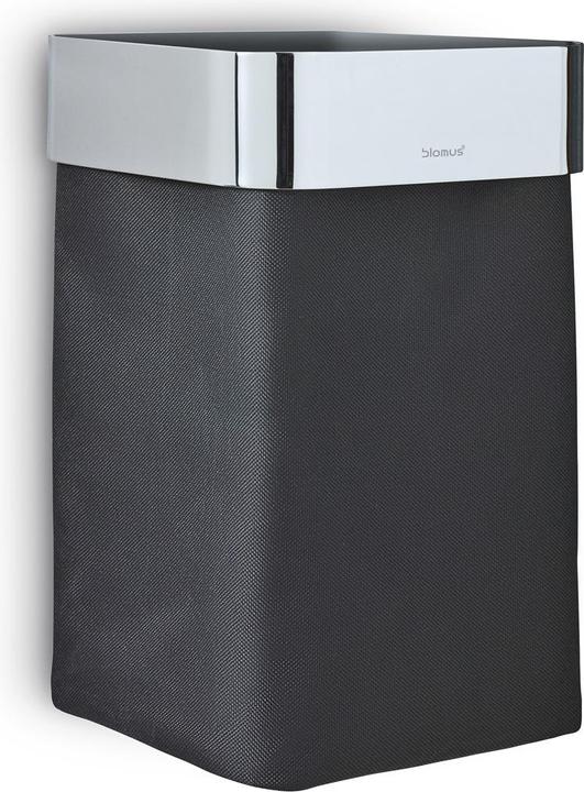 Immagine prodotto Blomus NEXIO- Cestino per asciugamani per ospiti in acciaio inox lucido e borsa in tessuto di cotone