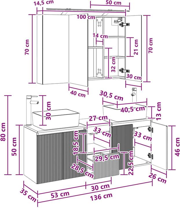 Produktbild vidaXL Badezimmerschrank