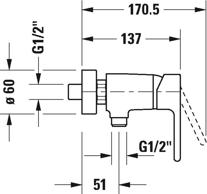 Produktbild Duravit Einhebel-Brausemischer B.2 Aufputz chrom