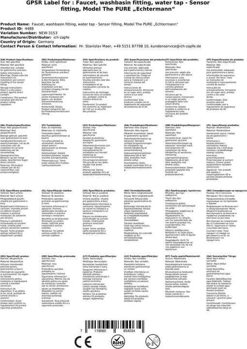 Immagine prodotto Ich-zapfe Rubinetto dell'acqua - Rubinetto a sensore PURE "Echtermann