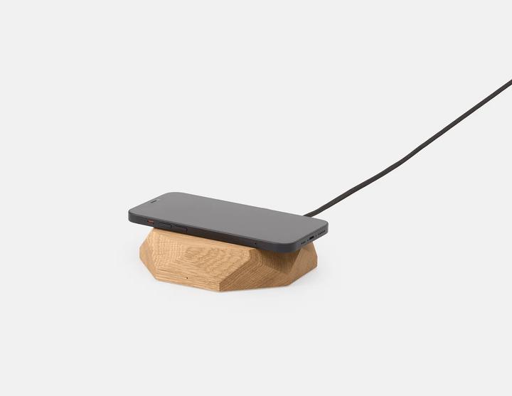 Image du produit Oakywood Geometric Charging Pad - Kabelloses Handy-Ladegerät - Eiche - (15 W)