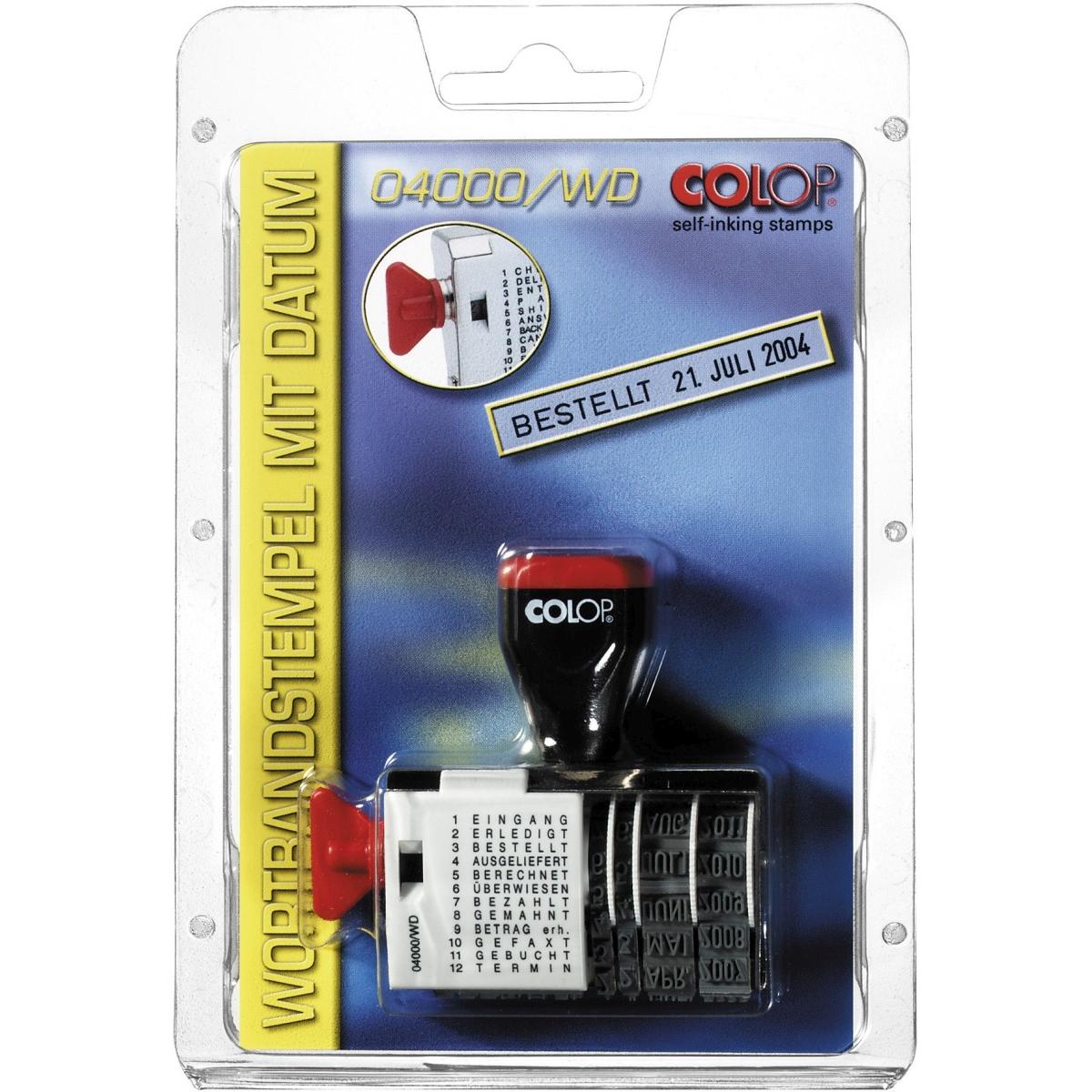 Colop, Stempel, Wortbandstempel 04000 WD Variotext mit Datum