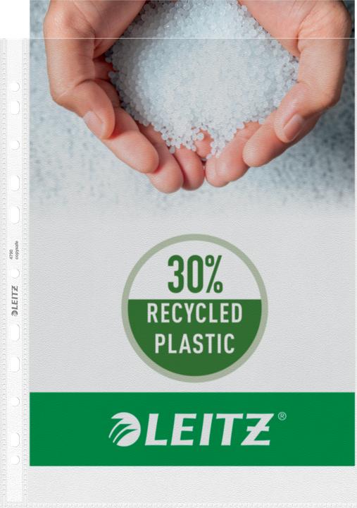 Produktbild Leitz Prospekthülle Standard, A4, PP, genarbt, 0,09 mm oben offen, dokumentenecht, Lochung: Euroloch (A4, 100x)