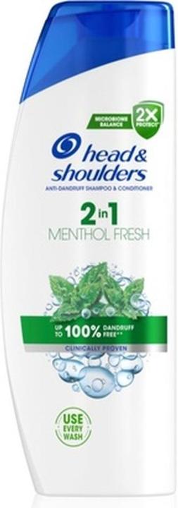 Produktbild Head & Shoulders Menthol Fresh 2in1 Shampoo und Spülung - 625 ml, Anti-Schuppen (625 ml, Flüssiges Shampoo)