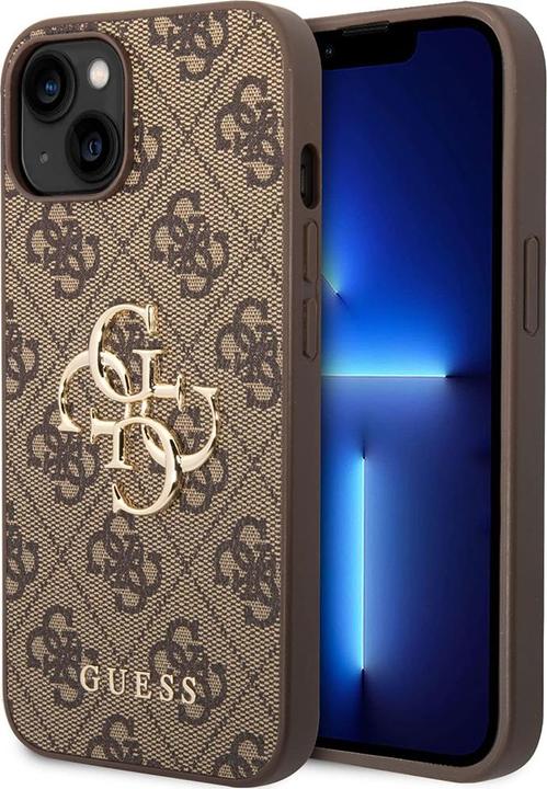 Coque Guess IPhone 16 - Logo Métal, Marron, Antichoc, Magnétique - Neuve