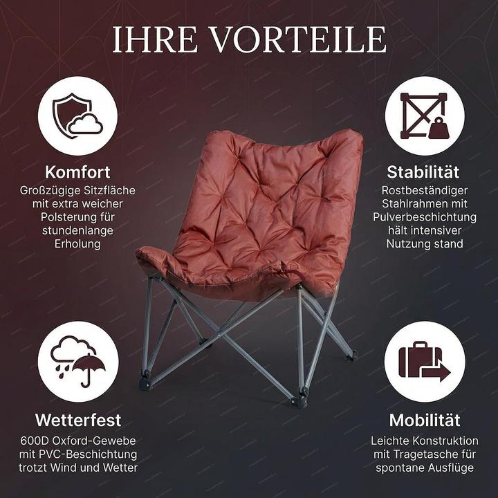 Produktbild Redcliffs Campingstuhl Butterfly mit Polsterung