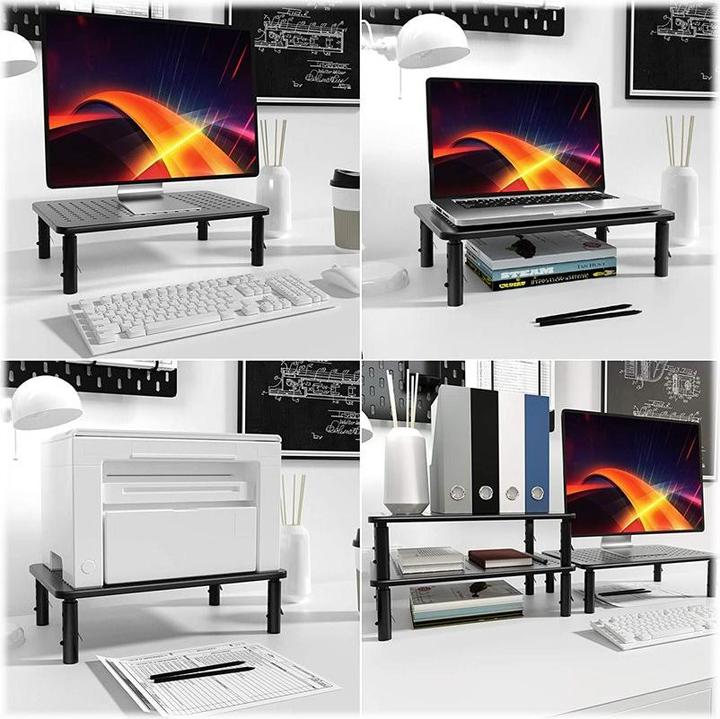 Image du produit Techly Tablette pour moniteur / ordinateur portable, noir, 370 x 235 x 120 mm (Tables, 20 kg)