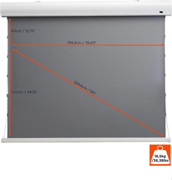 Produktbild Celexon HomeCinema Motorleinwand Tension 199 x 112 cm, 90 - Dynamic Slate ALR (90", 16:9)