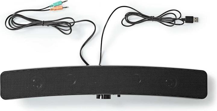 Actual product image Nedis Gaming speakers Speaker channels: 2.0 Power supply via USB 3.5 mm plug 30 W LED L (30 W, 2.0 Channel)