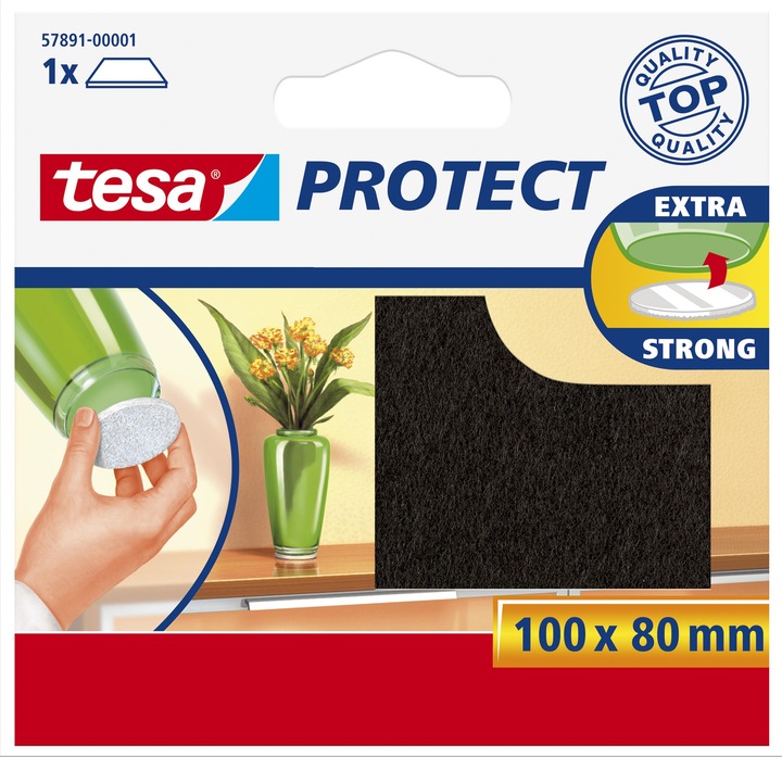 tesa PROTECT Filzgleiter rechteckig (Filzgleiter, 1 Stück)