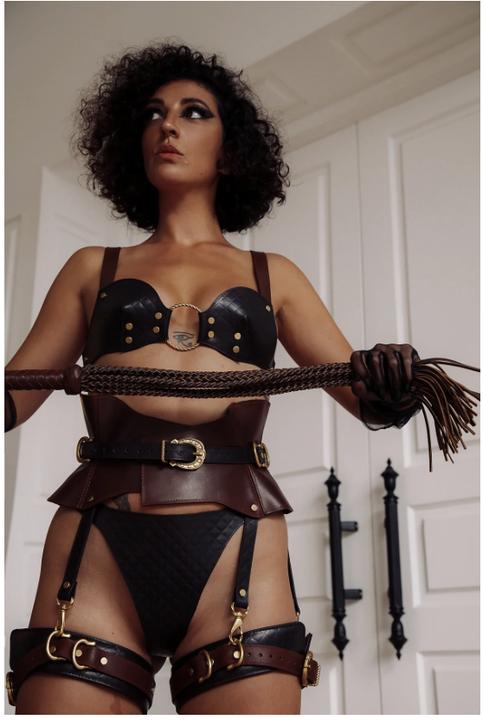 Produktbild Liebe Seele Taillengürtel aus Leder mit Strapsen (S/M)