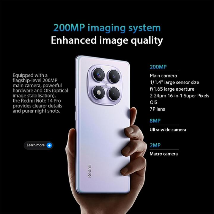 Actual product image Xiaomi Redmi Note 14 Pro (256 GB, Ocean Blue, 6.67", Hybrid Dual SIM, 4G)