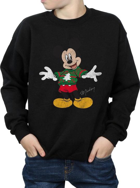 Actual product image Disney Boys Mickey Mouse Christmas Jumper Sweatshirt (128)