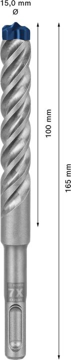 Productafbeelding Bosch Professional Zubehör Expert SDS plus-7X hamerboor, 15 x 100 x 165 mm (15 millimeter)