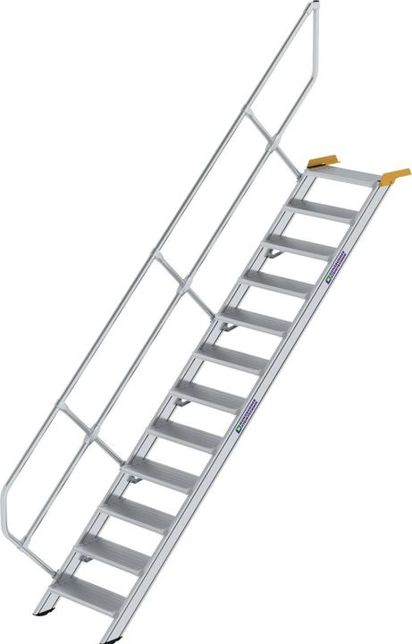 Produktbild Munk Treppe 45° Stufenbreite 600 mm 12 Stufen Aluminium geriffelt (Trittleiter, 264 cm)