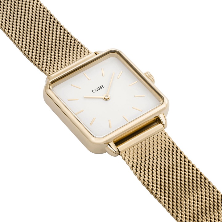 Actual product image Cluse La Tétragone Mesh Gold (Analogue wristwatch, 28 mm)