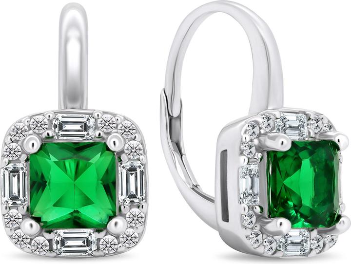 Immagine prodotto Brilio Argento - Interessanti orecchini in argento con smeraldi EA399WG