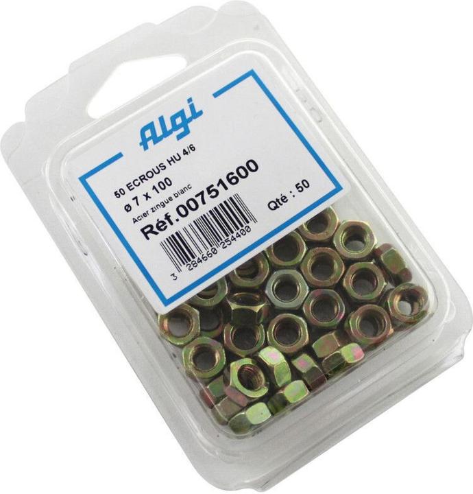 Actual product image Algi Blister of 50 hexagonal nuts
