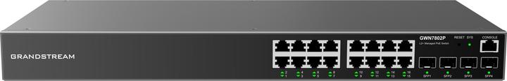 Actual product image Grandstream GWN7802P, Managed Switch, 16x Gigabit ports, 4x SFP, 16x Poe, L2 layer (16 ports)