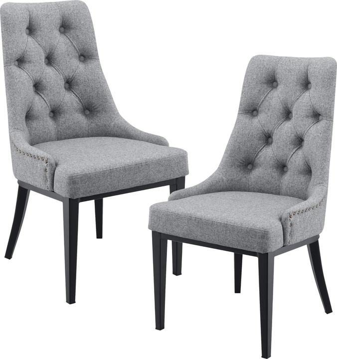 Actual product image En.Casa Esszimmerstuhl Chester 2er Set Hellgrau