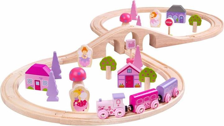 Bigjigs Wooden train set - Pink