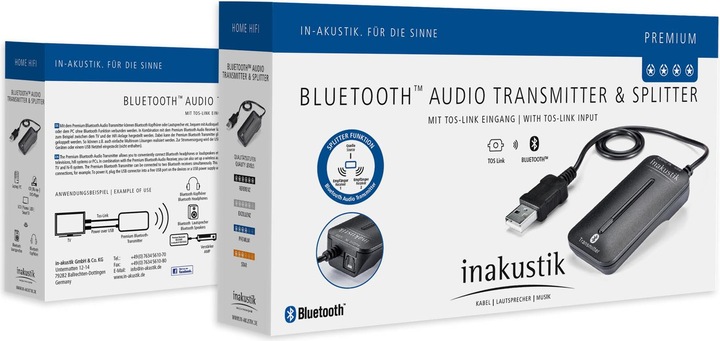 Immagine prodotto Inakustik Trasmettitore audio Bluetooth (Trasmettitore e ricevitore)