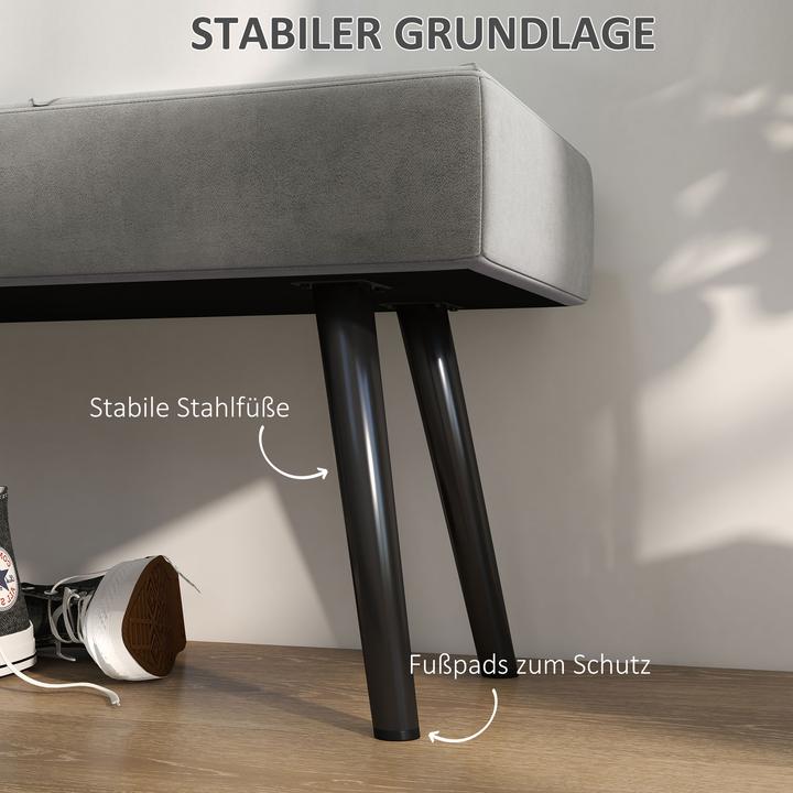 Image du produit Homcom Sitzbank Polyester, Stahl Grau (100 cm)