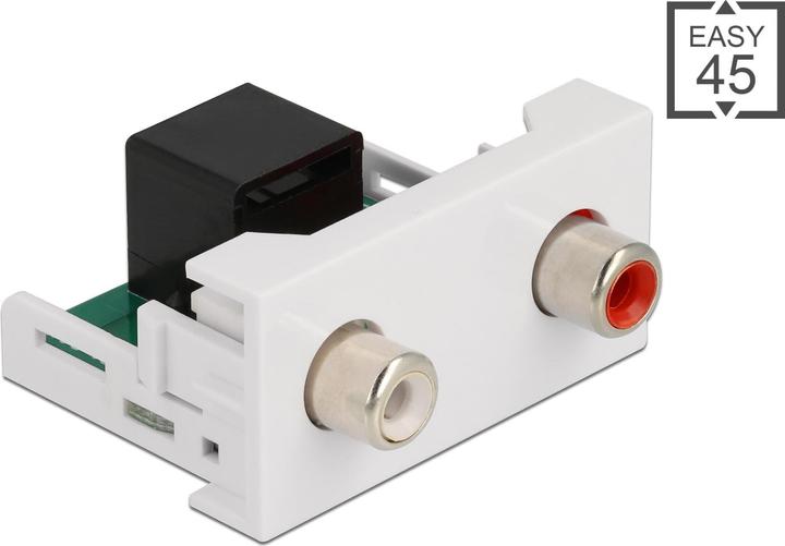 Immagine prodotto Delock Modulo Easy 45 2 x presa Cinch a presa RJ45 22,5 x 45 mm (Adattatore jack)