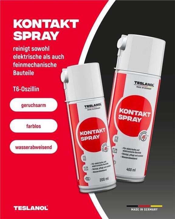 Actual product image Teslanol Contact spray flammable