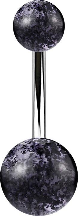 Produktbild Star Piercing Banane silber mit zwei Glitter Kugeln schwarz (ohne Messing, Chirurgenstahl 316L, Kunststoff)