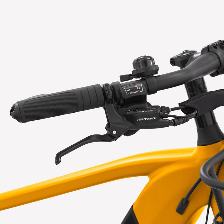 Image du produit Btwin Vélo utilitaire électrique Cargobike R500E Longtail V2 jaune (44 cm)