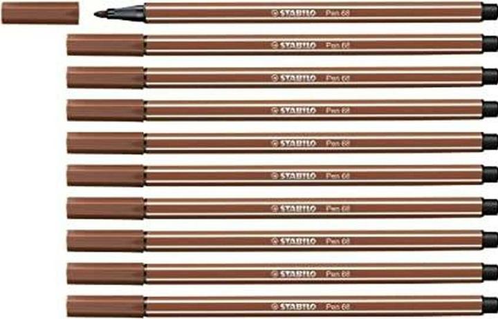 Actual product image STABILO Premium felt-tip pen - Pen 68 - pack of 10 - rötel (Sanguina brown, 10 x)