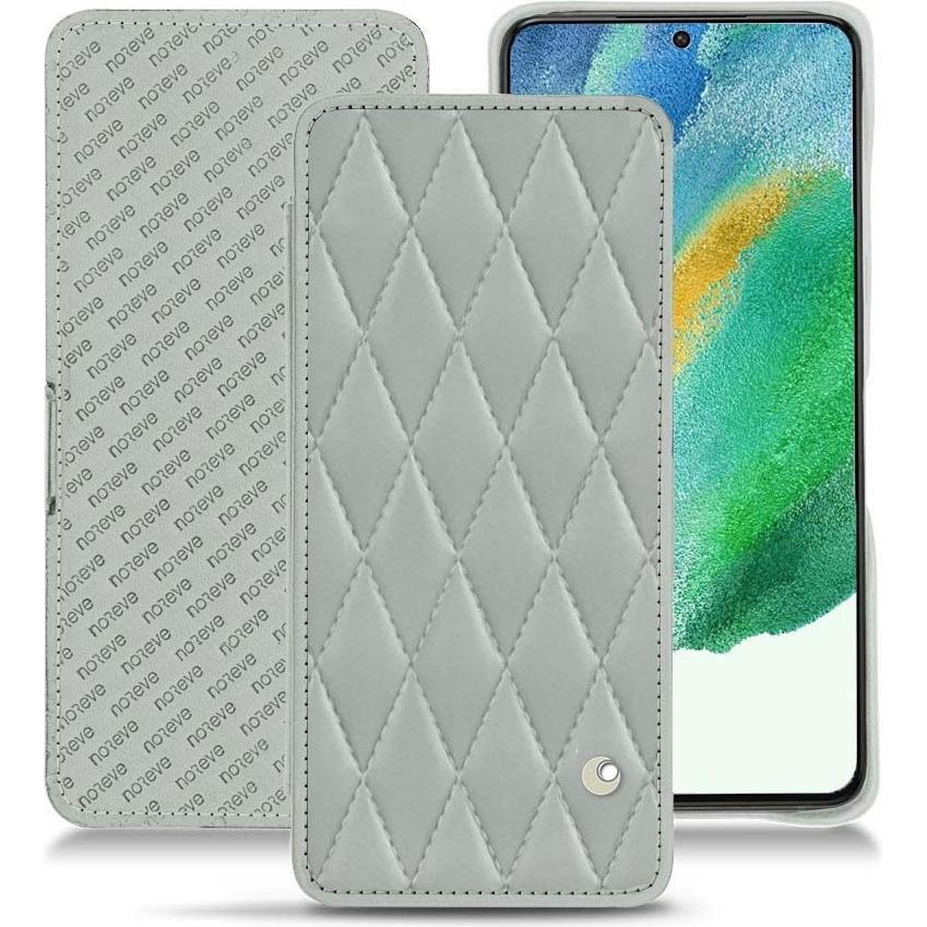 Noreve Lederschutzhülle Samsung Galaxy S21 FE (Samsung Galaxy S21 FE), Smartphone Hülle, Grau