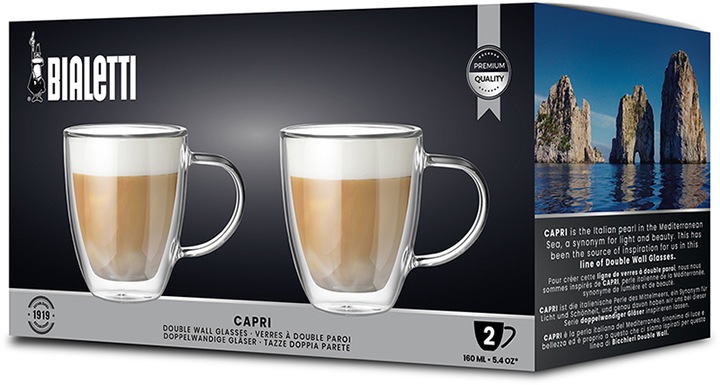 Image du produit Bialetti Tasse à cappuccino Capri 160 ml, 2 pièces, Transparent (160 ml, 2 x)