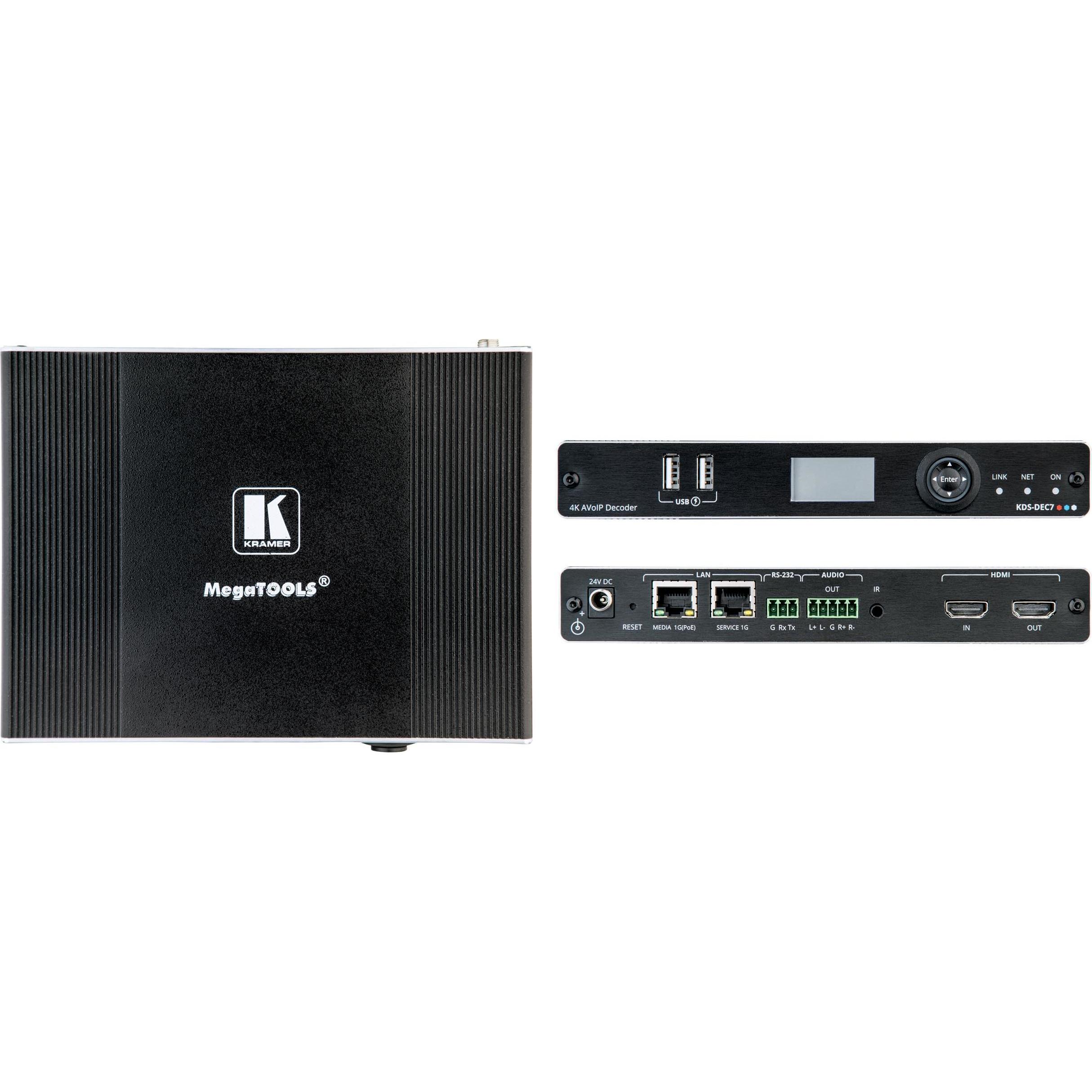 Thumbnail - Kramer KDS-DEC7 HIGHPERFORMANCE, HIGHLYSCALABLE, AVOIP DECODER FOR 4K30 4:4:4, HDR10 OVER 1G NETWO, Video Converter