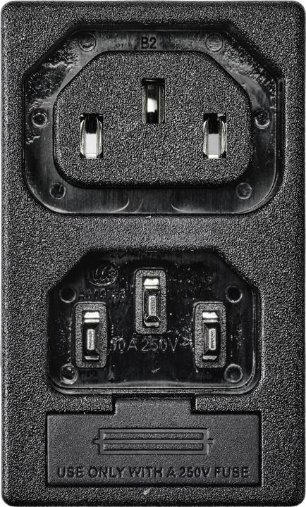 Actual product image Tru Components TC-10088388 IEC connector Socket, vertical installation, plug, vertical installation 10 A Black