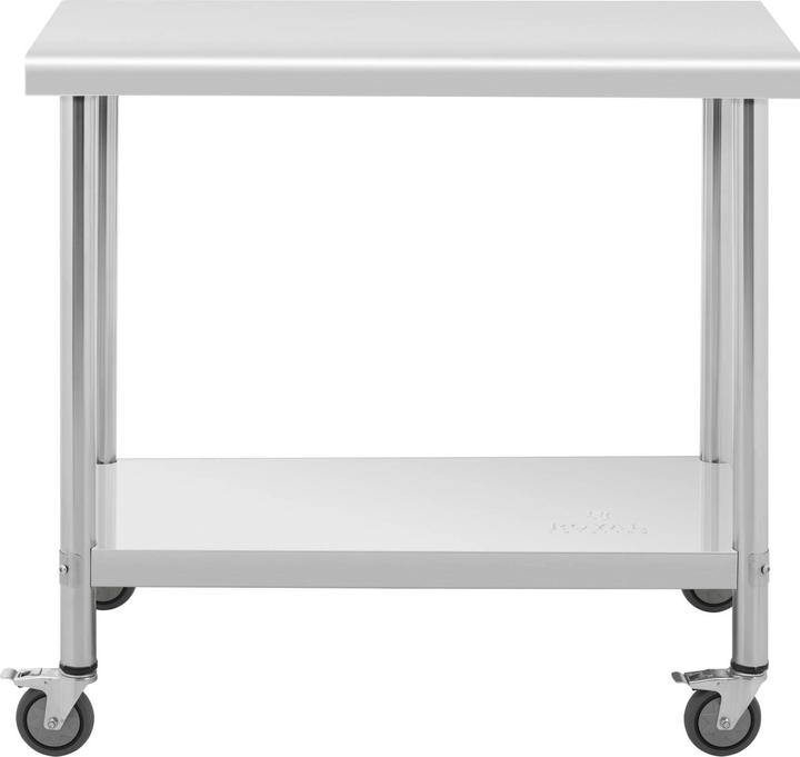Produktbild Royal Catering Rollbarer Edelstahl Arbeitstisch Edelstahltisch Gastrotisch 70 x 100 cm 155 kg