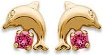 Image du produit Lara BOUCLES d'orilles Plaqué or - CRISTAL ROSE - DAUPHIN