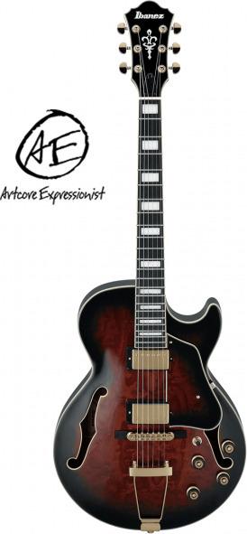 Actual product image Ibanez Artcore Expressionist AG95QA Dark Brown Sunburst semi-acoustic guitar (Electric guitar)