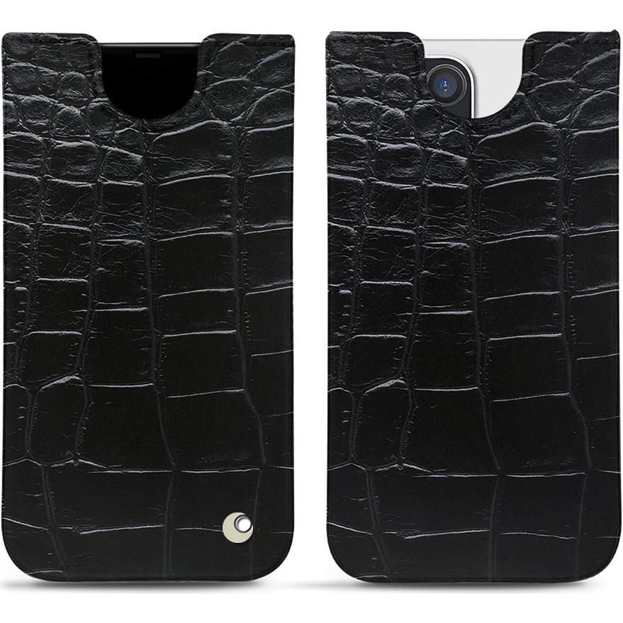 Noreve Lederschutzhülle (Apple iPhone 12 Pro Max), Smartphone Hülle, Schwarz