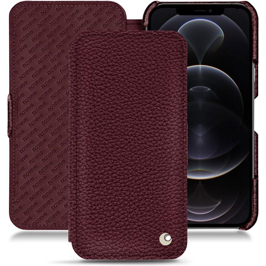 Noreve Lederschutzhülle horizontal (Apple iPhone 12 Pro Max), Smartphone Hülle, Violett