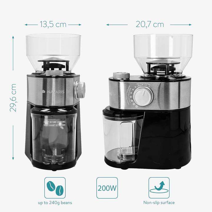 Produktbild Navaris Kaffeemühle mit Scheibenmahlwerk