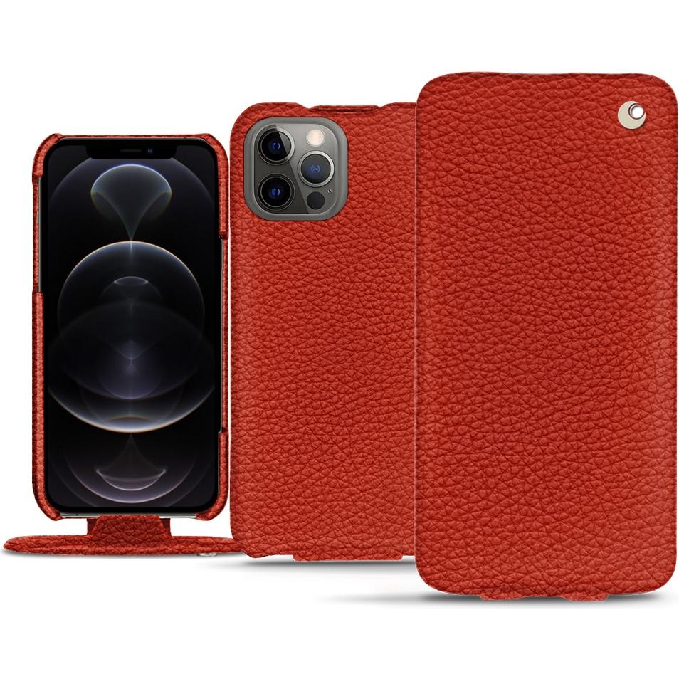 Noreve Lederschutzhülle vertikal (Apple iPhone 12 Pro), Smartphone Hülle, Orange