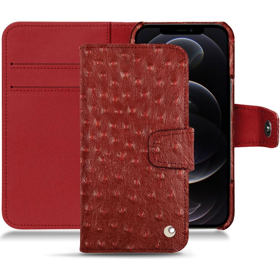 Thumbnail - Noreve Lederschutzhülle Wallet (Apple iPhone 12 Pro), Smartphone Hülle, Rot