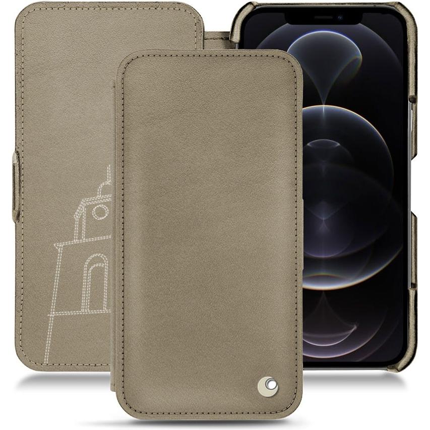 Noreve Lederschutzhülle horizontal (Apple iPhone 12 Pro Max), Smartphone Hülle, Beige